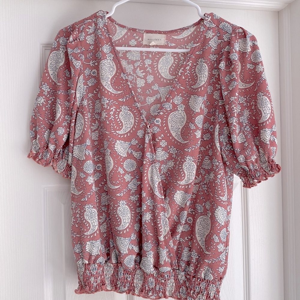Meloday printed crossover blouse